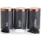 MegaChef Essential Kitchen Storage Matte Gray 3 Piece Sugar, Coffee & Tea Canister Set